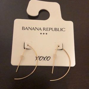 Banana Republic earrings, half circle gold finish